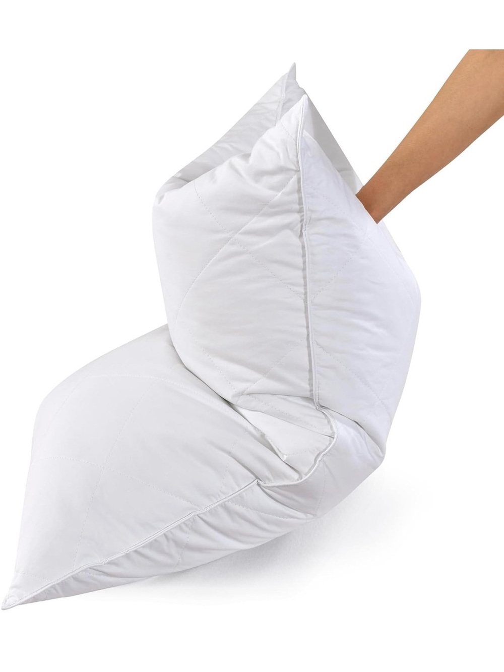 Three Geese White Goose Feather & Cotton Pillows King (Pack of 2),